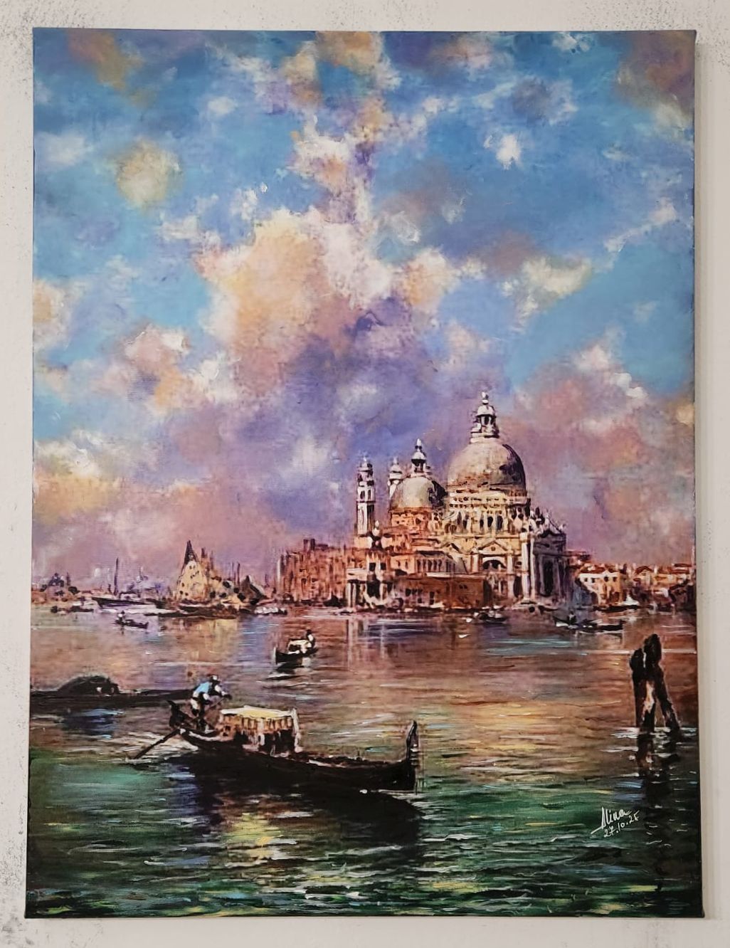 ArteDiAlina.com painting: Blue and green, in Venice could be seen